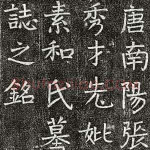 唐代《张君妻素和氏 墓志》拓片原图欣赏下载