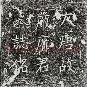 唐代《严章 墓志》拓片原图欣赏下载