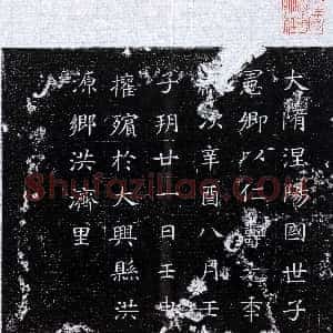 隋代《张振 墓志》拓片原图欣赏下载