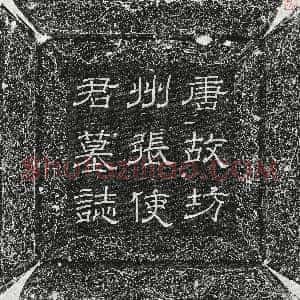 唐代《张大礼 墓志》拓片原图欣赏下载