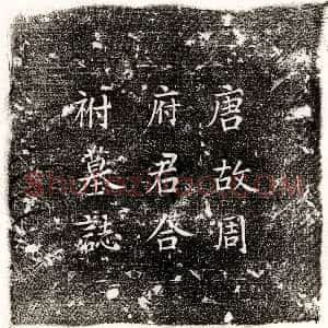 唐代《郑道 墓志》拓片原图欣赏下载