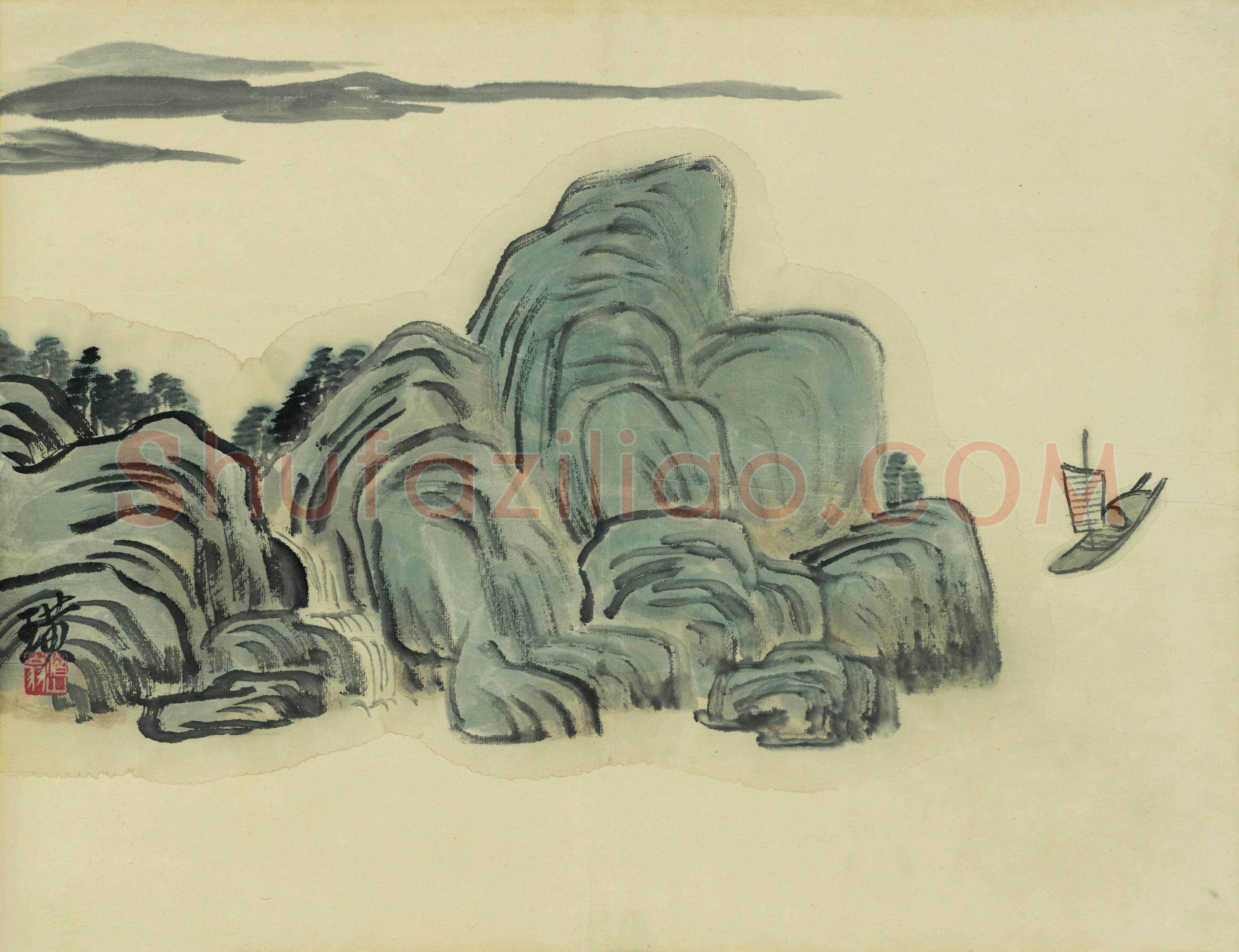 齐白石 借山图册-08