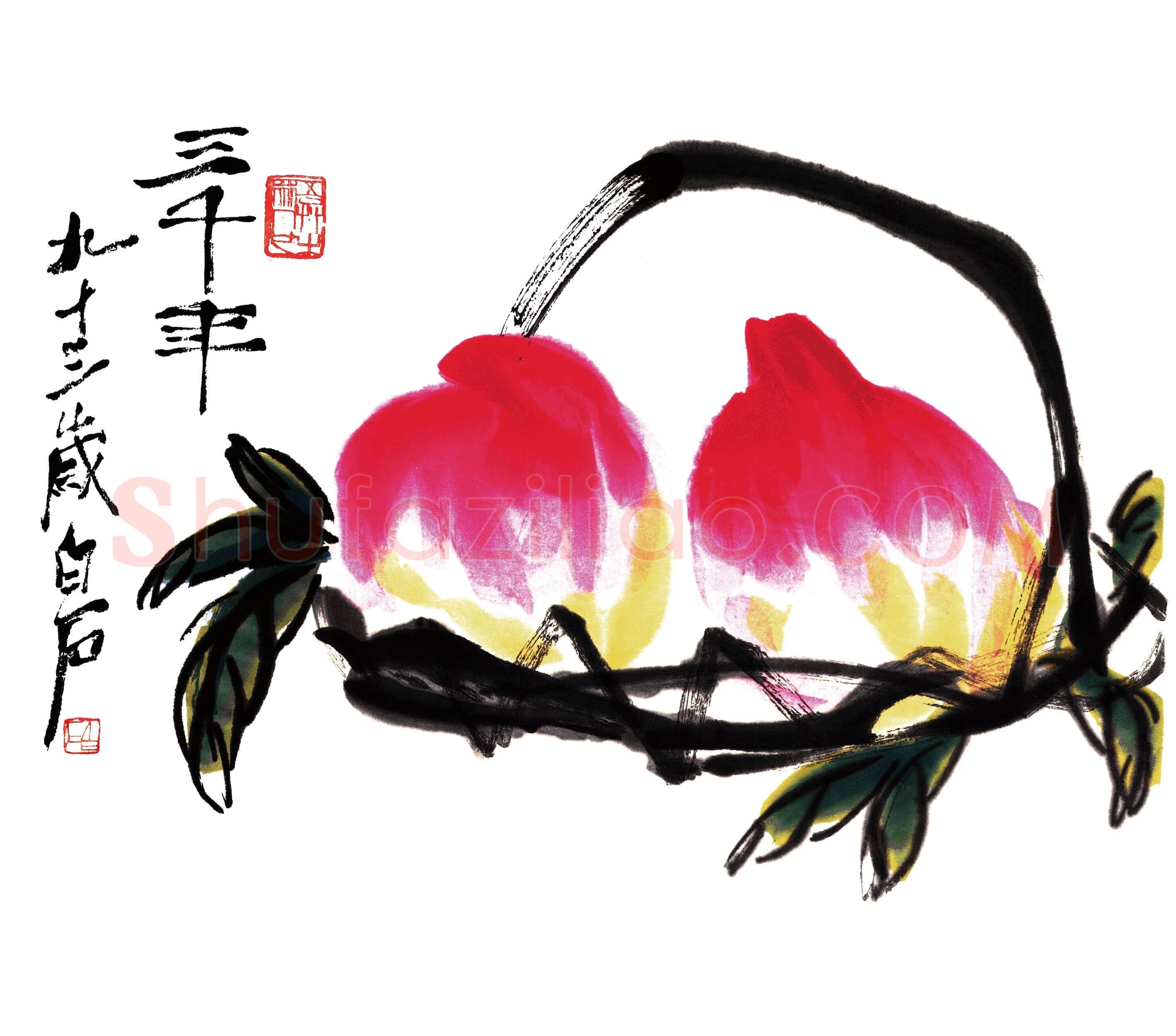 齐白石《双寿》荣宝斋
