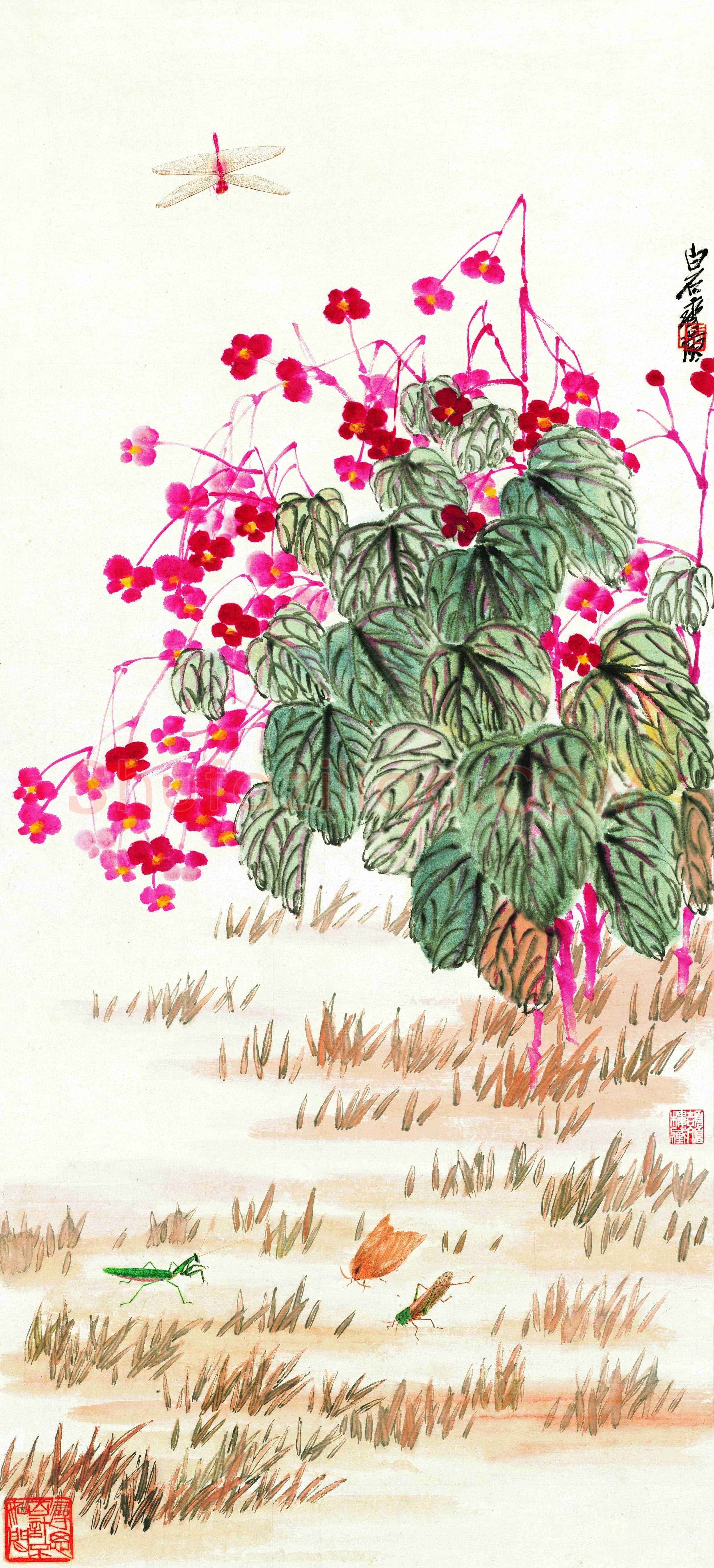 齐白石 海棠秋声