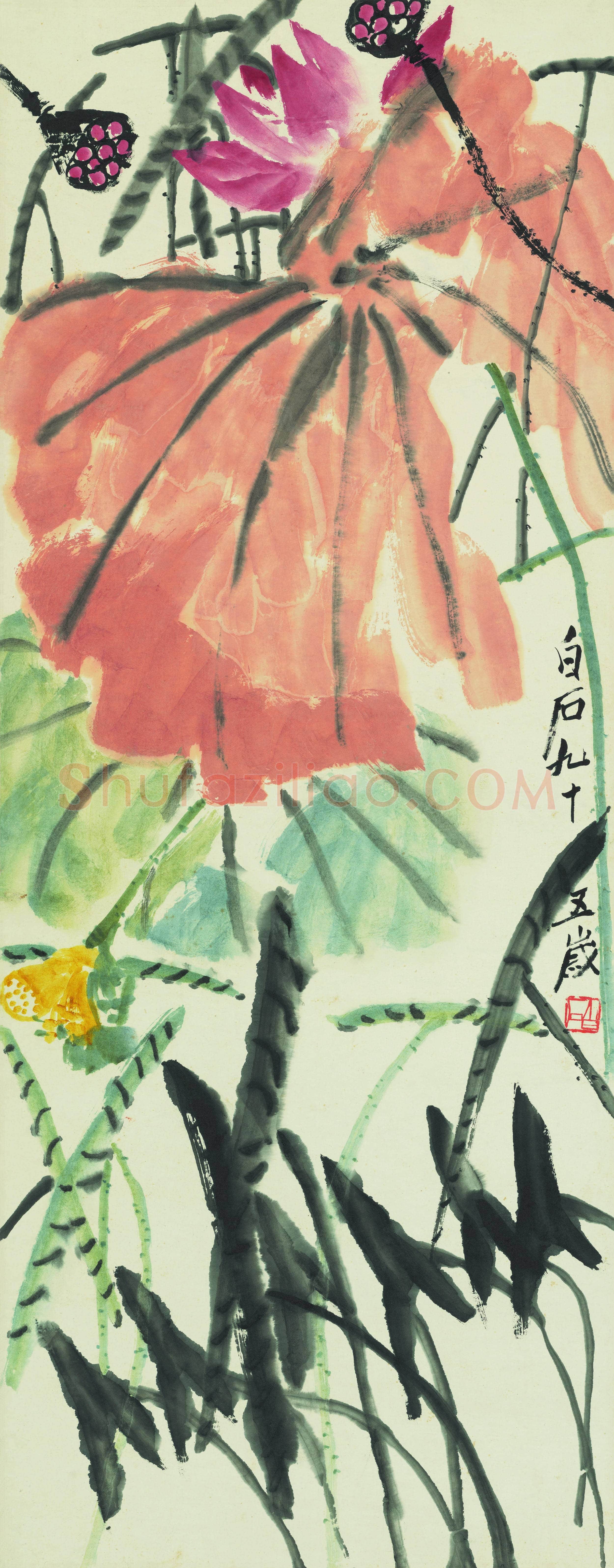 齐白石 荷花图-01