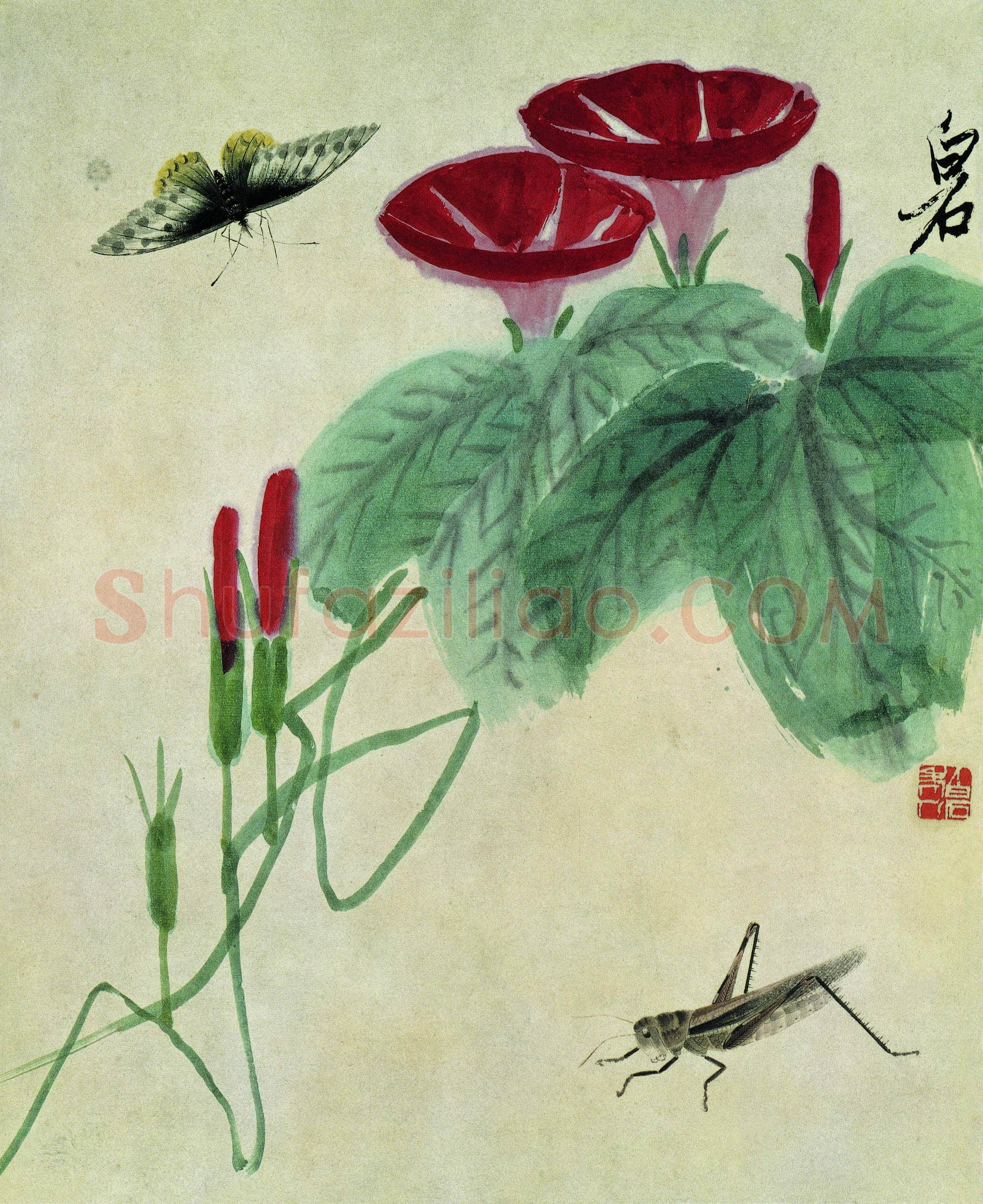 齐白石 牵牛花-07