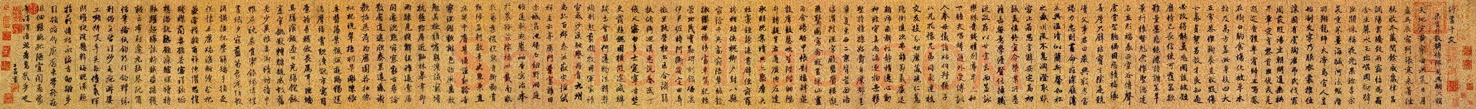 元 赵孟頫 行书 千字文 绢本 26.5X373.4