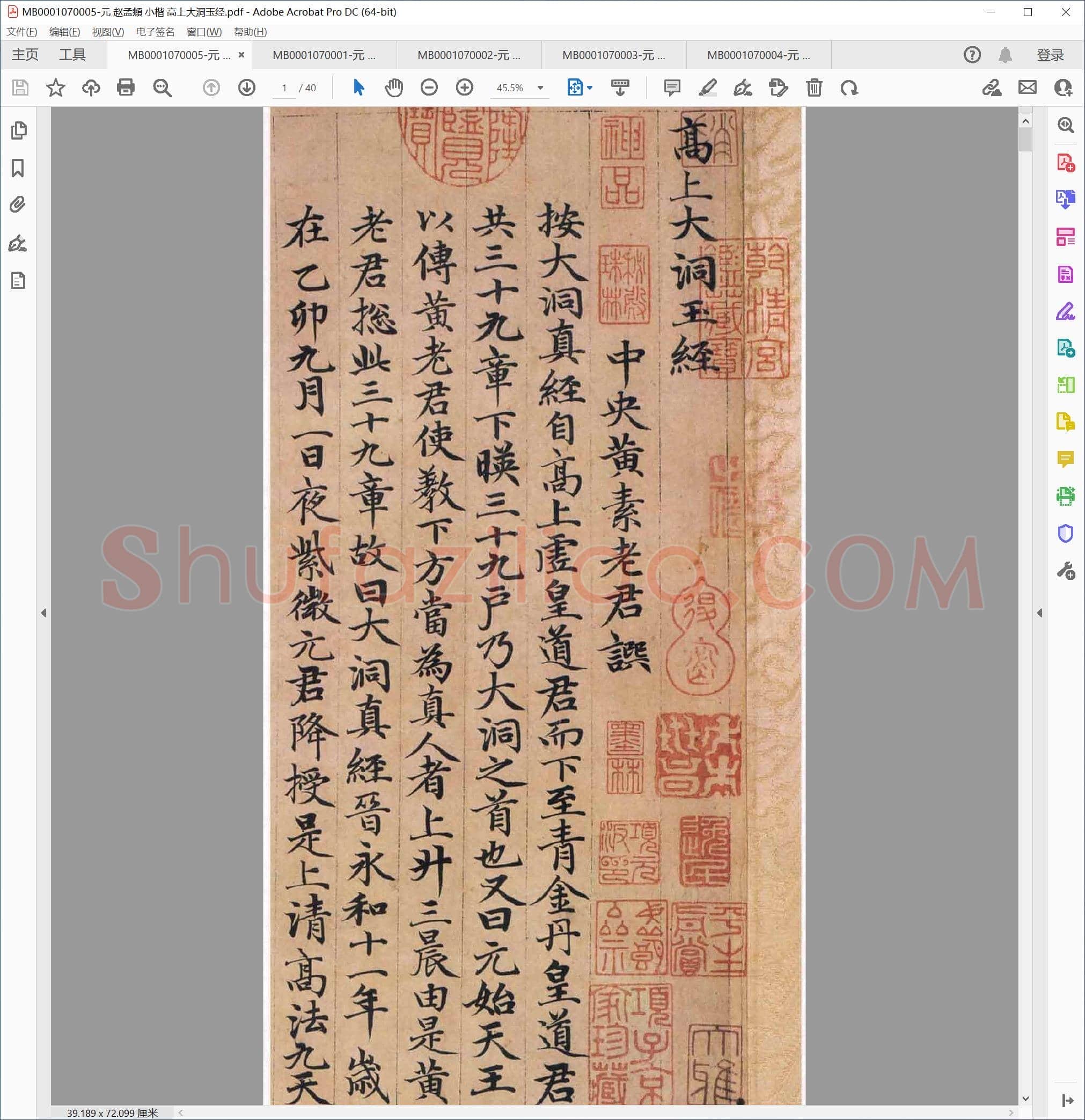 元 赵孟頫 小楷 高上大洞玉经
