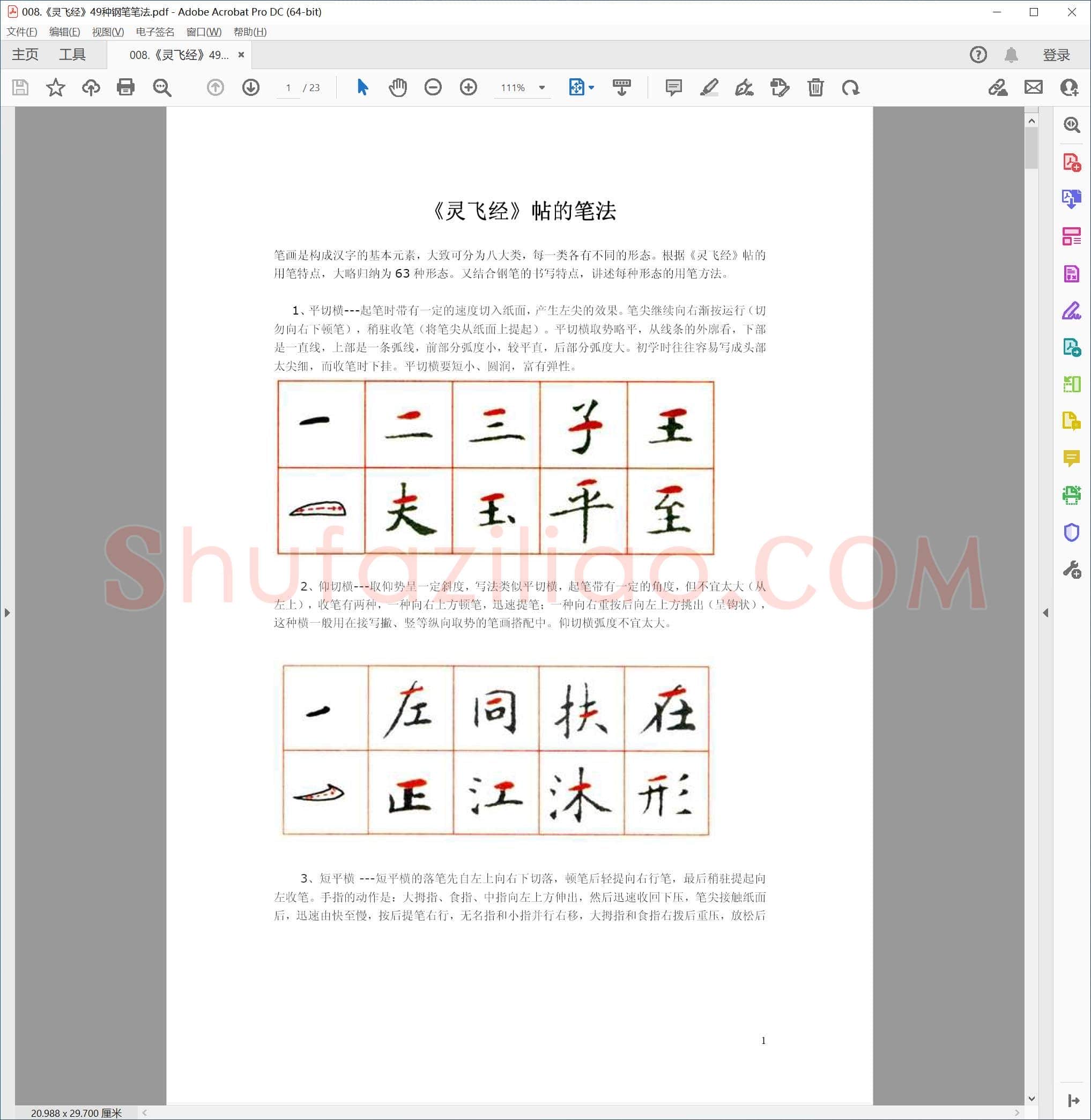 佚名《灵飞经》49种钢笔笔法