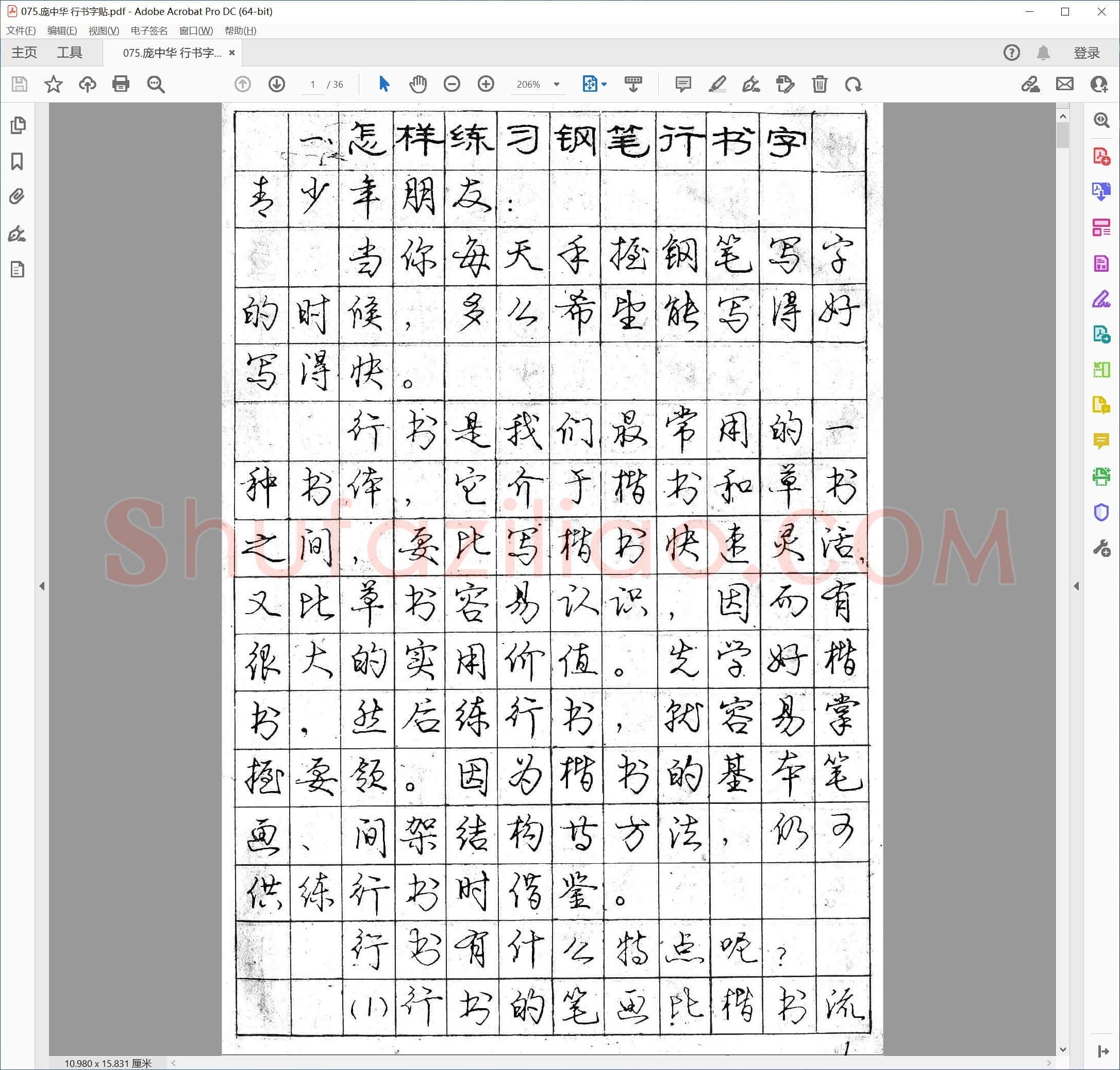 庞中华 行书字贴