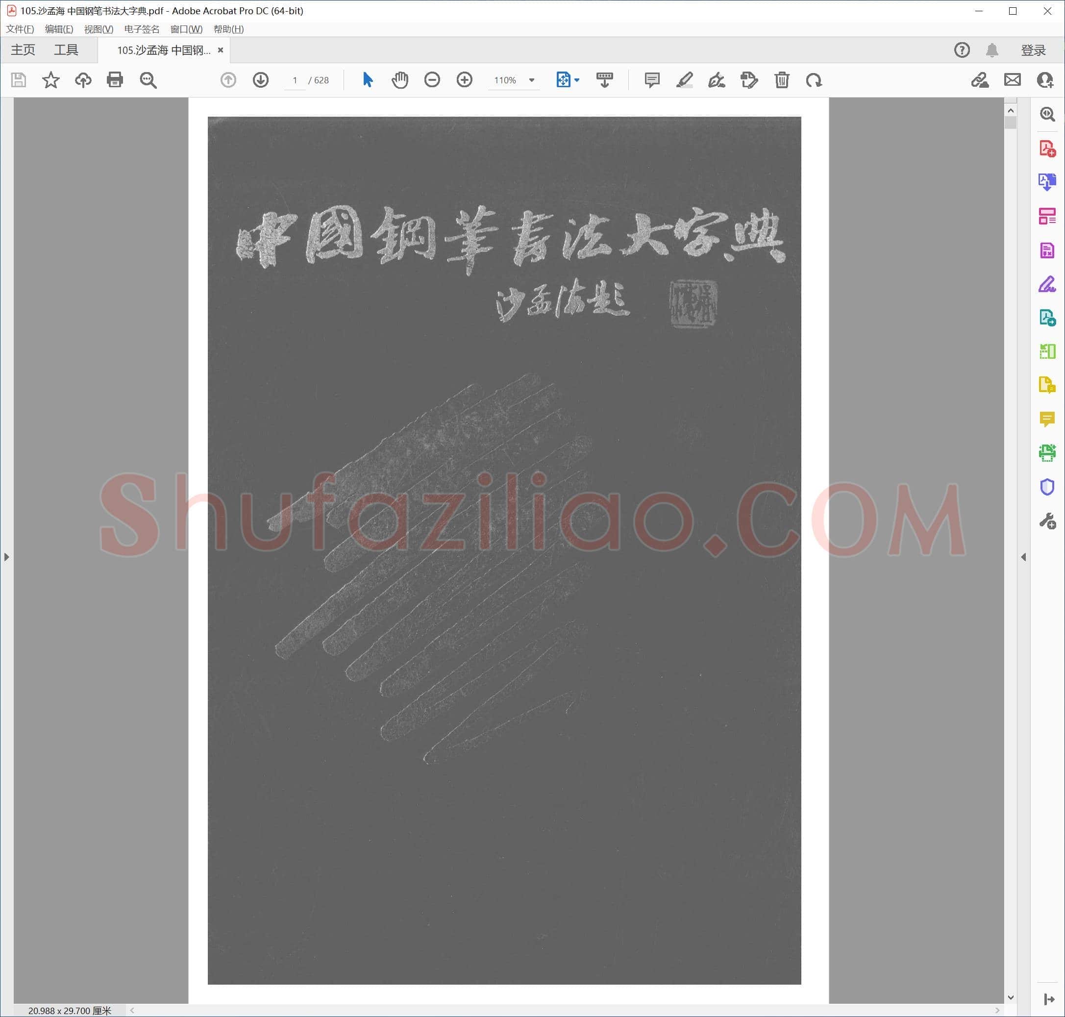 沙孟海 中国钢笔书法大字典