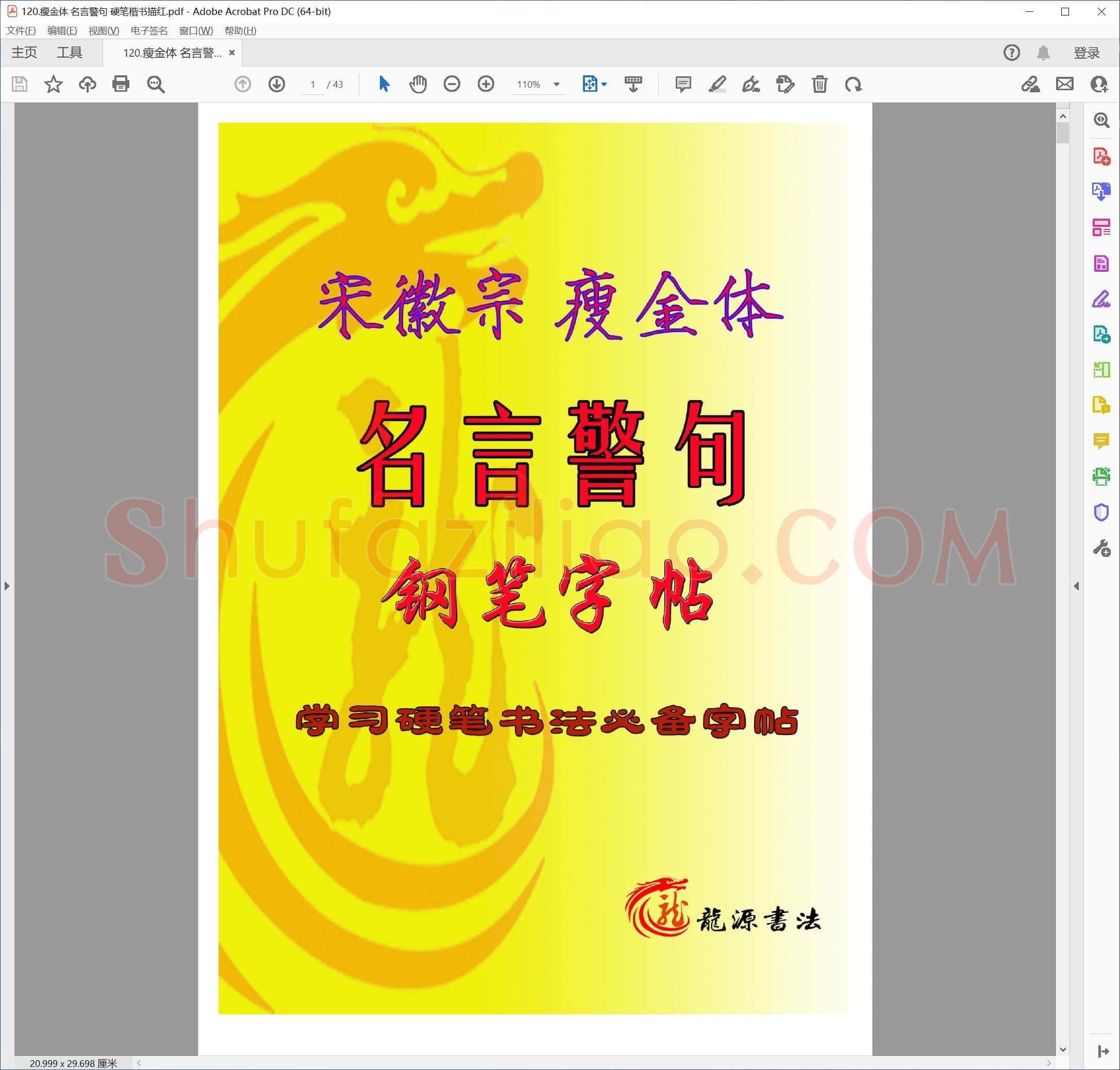 佚名 瘦金体 名言警句 硬笔楷书描红