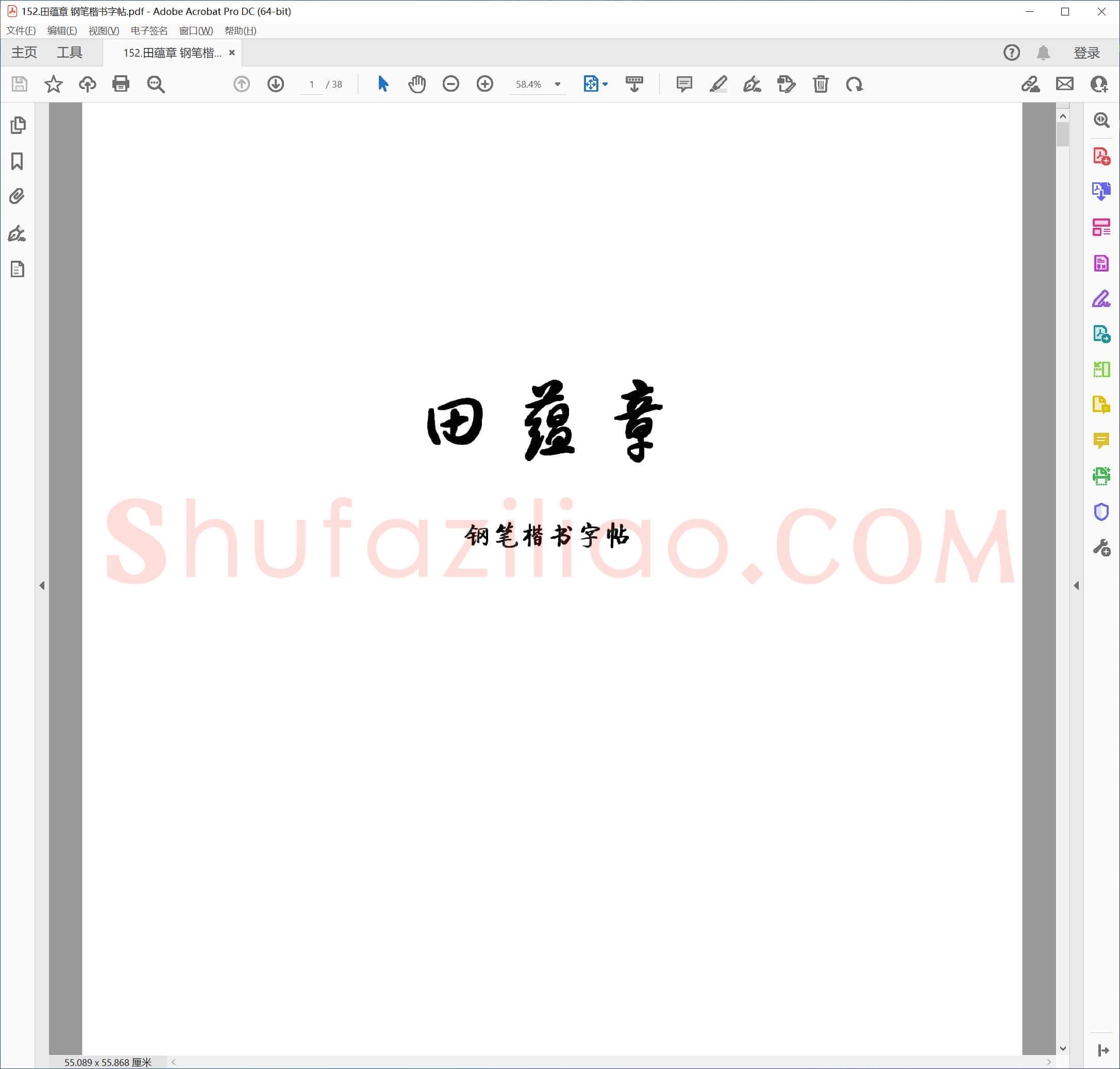 田蕴章 钢笔楷书字帖