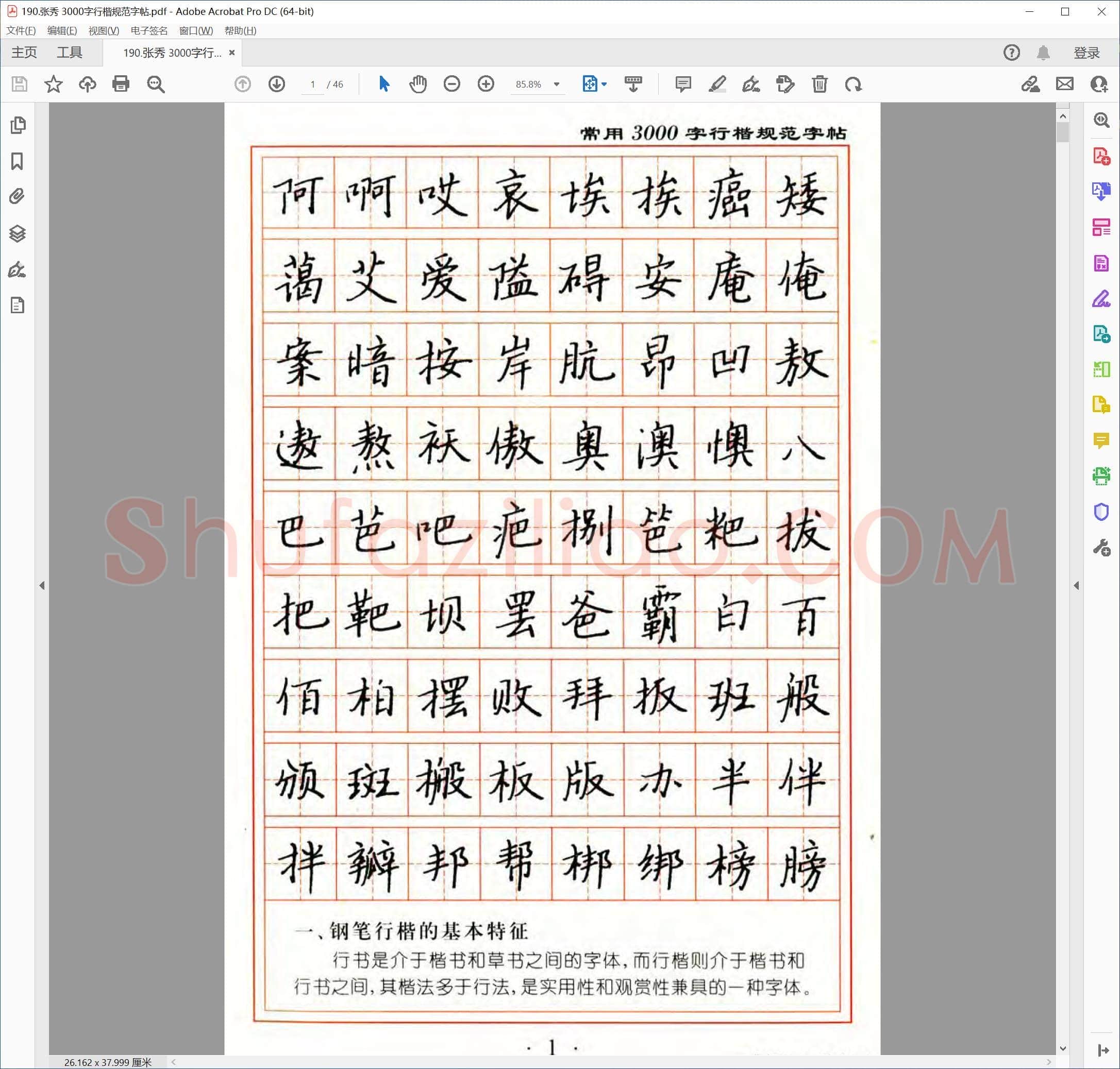 张秀 3000字行楷规范字帖