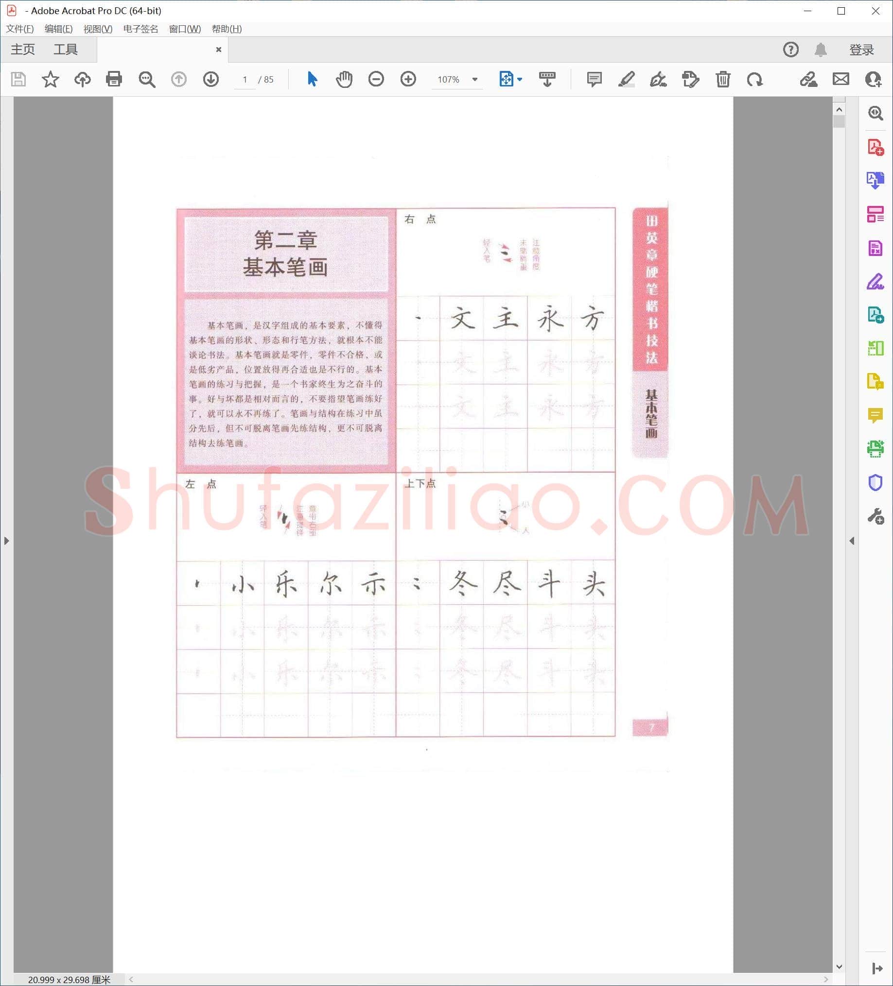 田英章 硬笔楷书基本笔画