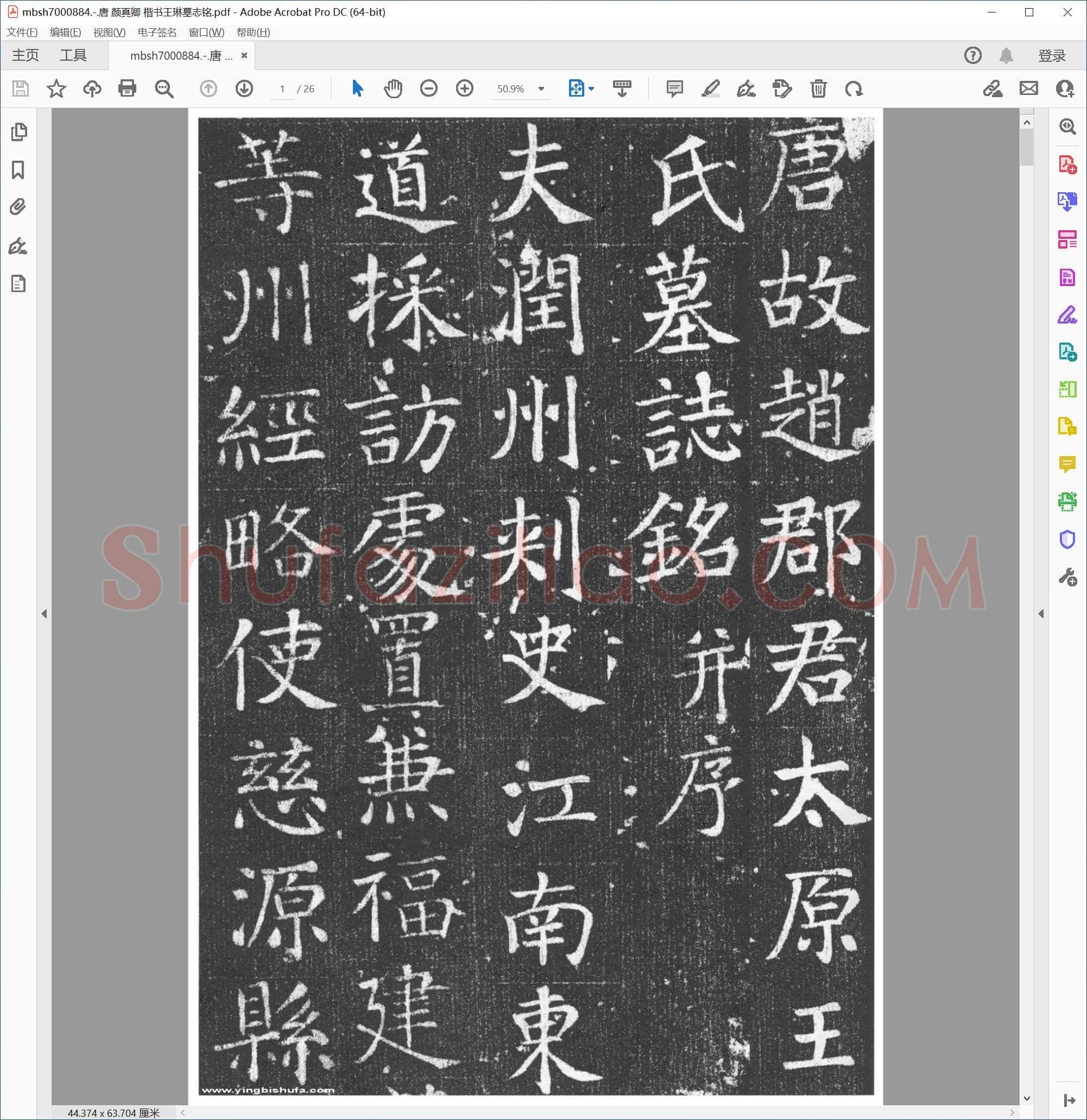 唐 颜真卿 楷书王琳墓志铭