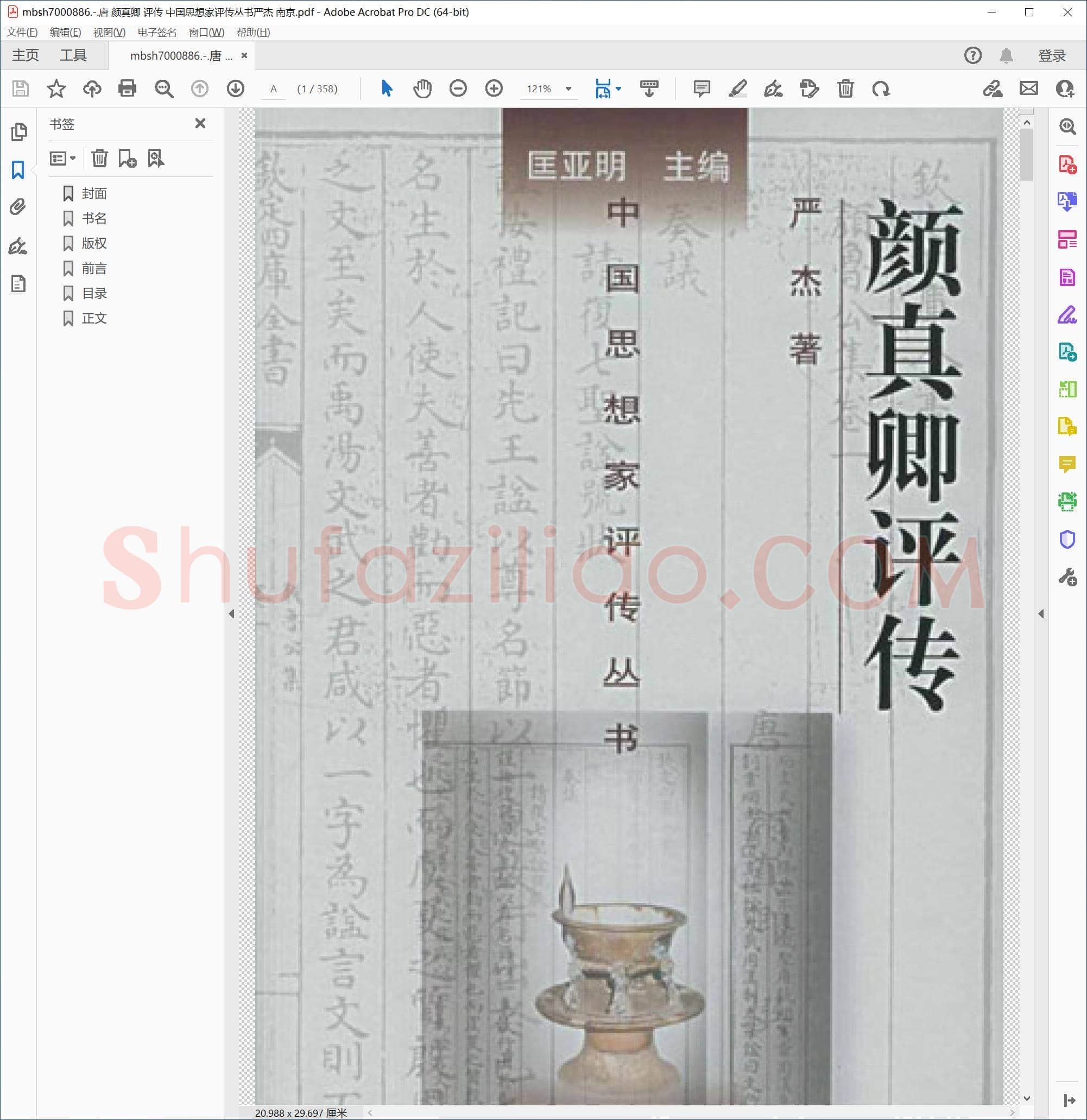 唐 颜真卿 评传 中国思想家评传丛书严杰 南京