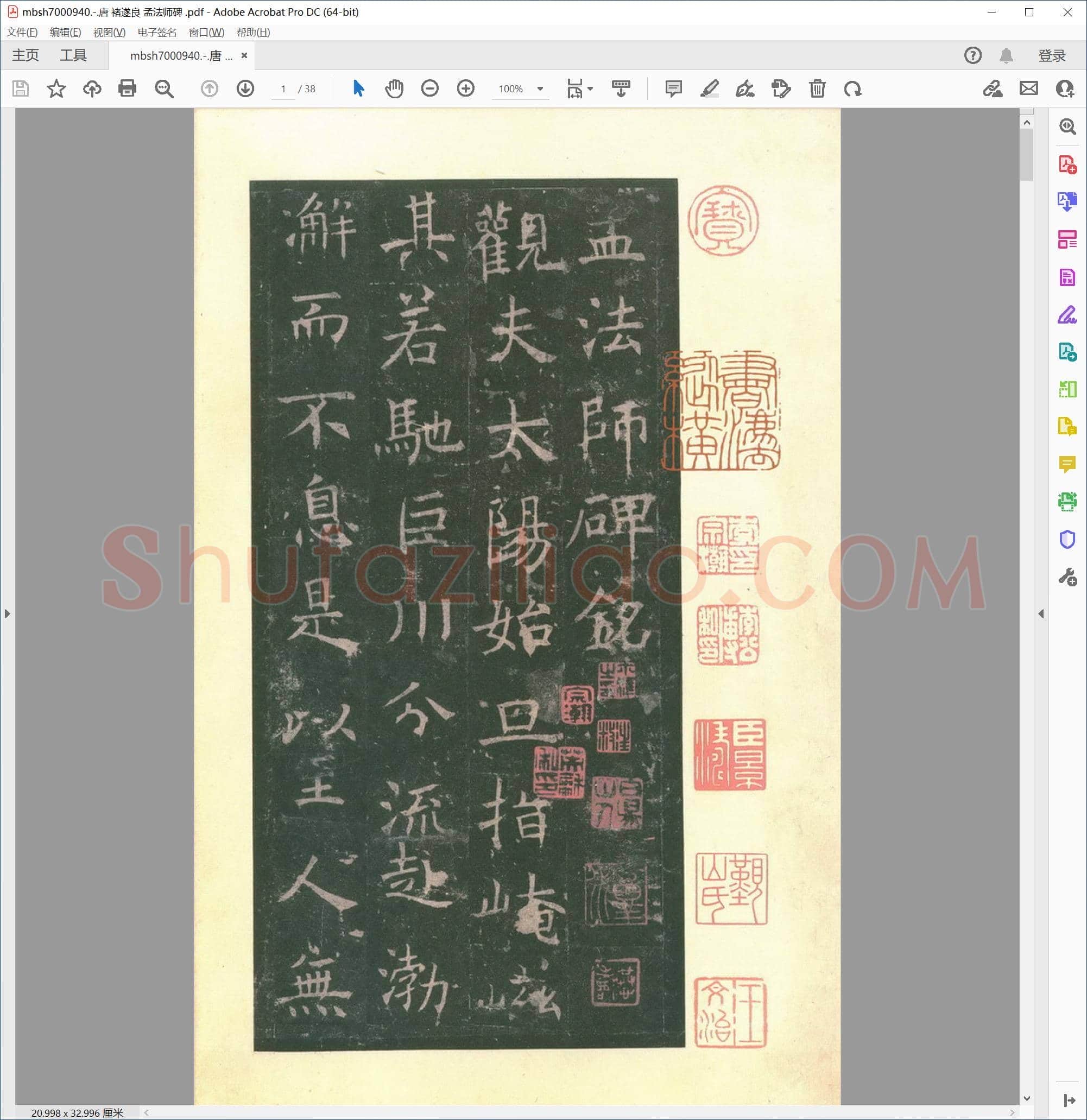 唐 褚遂良 孟法师碑