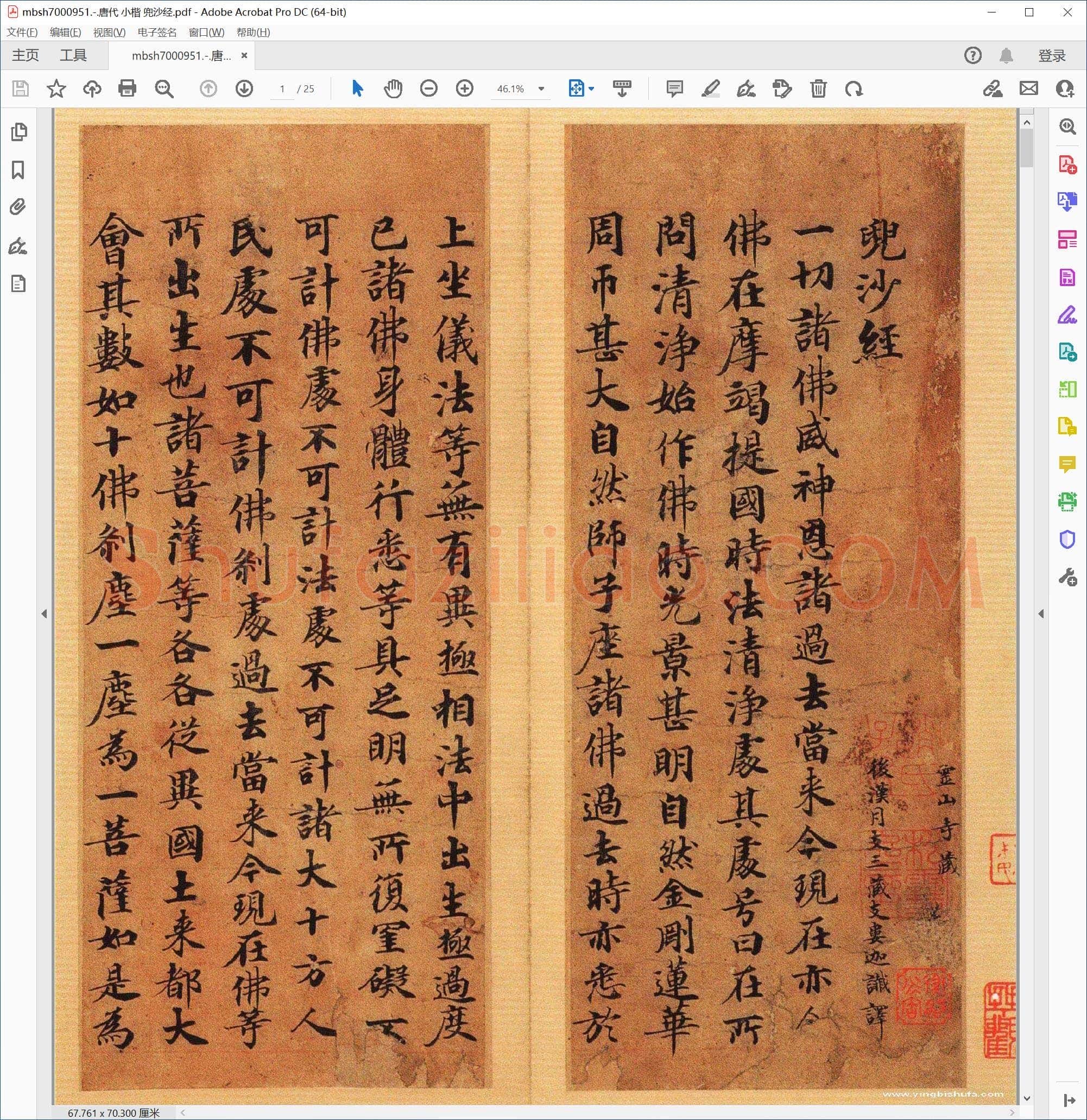 唐代 小楷 兜沙经
