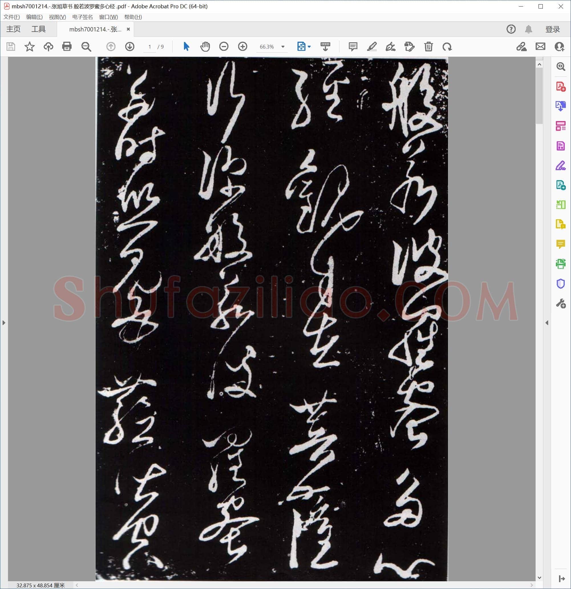 张旭草书 般若波罗蜜多心经
