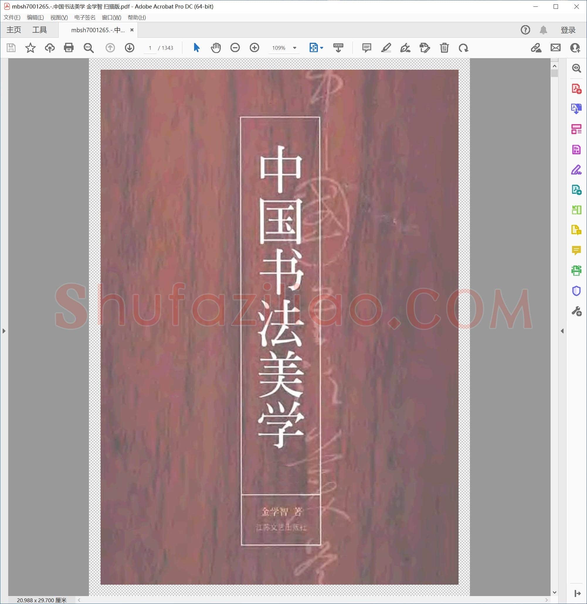 中国书法美学 金学智 扫描版