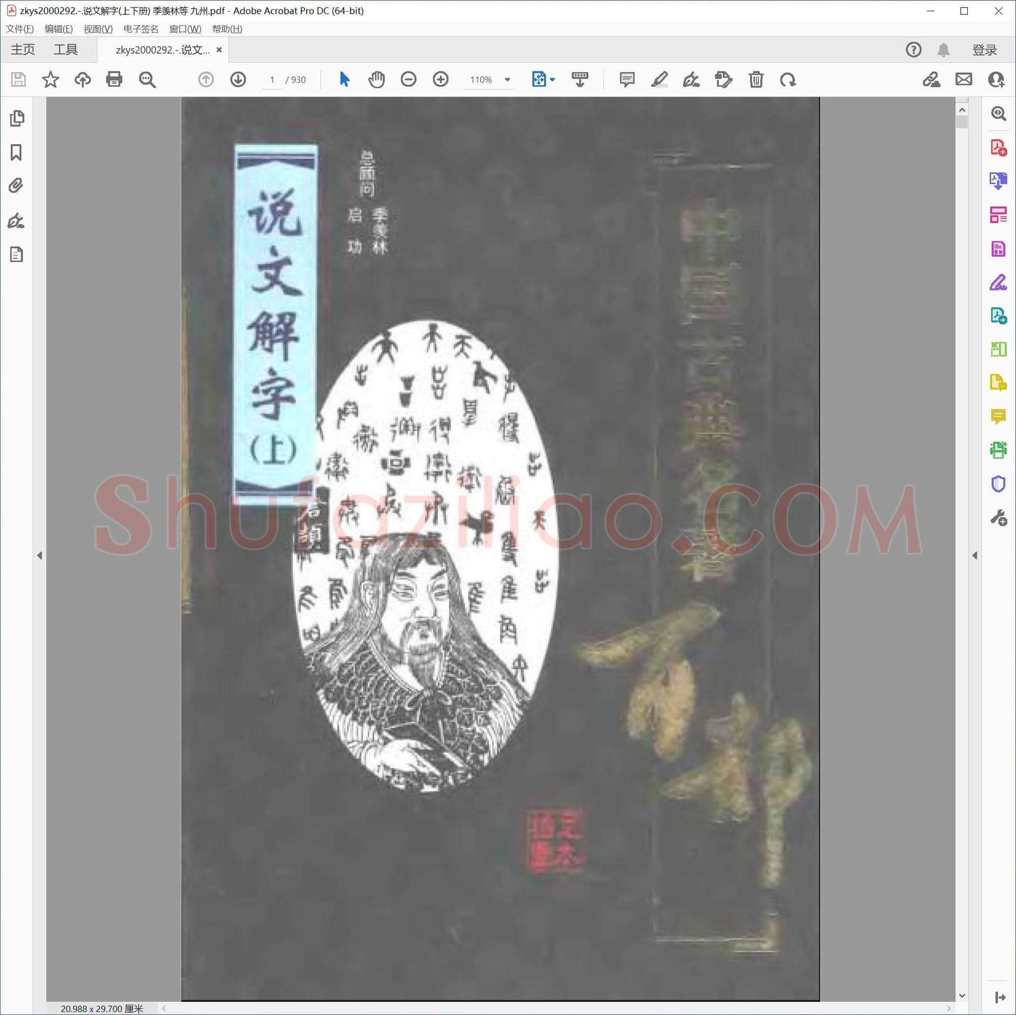 说文解字(上下册) 季羡林等 九州