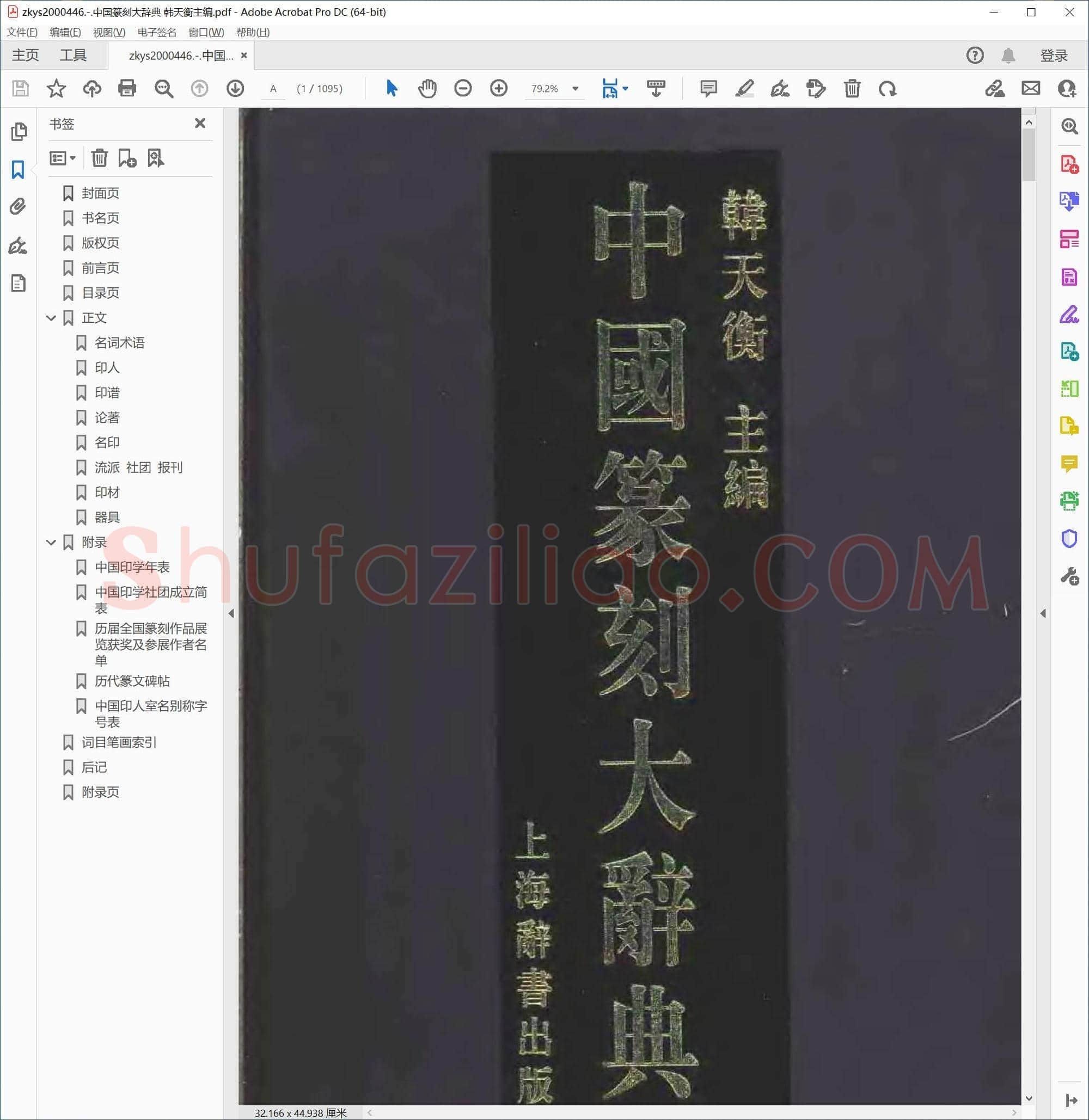 中国篆刻大辞典 韩天衡主编