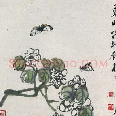 近现代齐白石国画《蝴蝶双飞图.TIF》高清大图资源下载