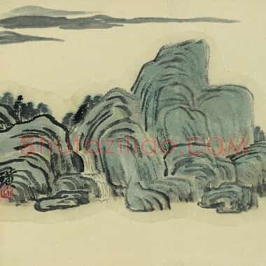 近现代齐白石国画山水作品《借山图册-08.TIF》高清大图资源下载