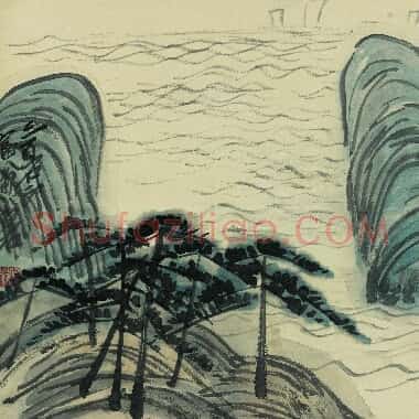 近现代齐白石国画山水作品《借山图册-16.TIF》高清大图资源下载