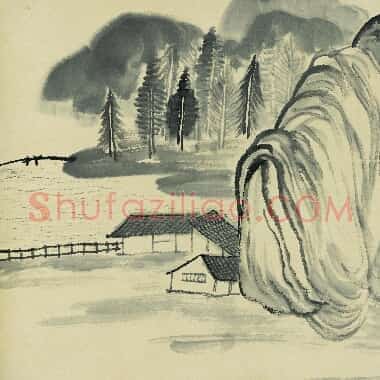 近现代齐白石国画山水作品《借山图册-17.TIF》高清大图资源下载