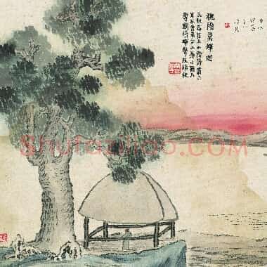 近现代齐白石国画山水作品《槐荫莫蝉图.TIF》高清大图资源下载