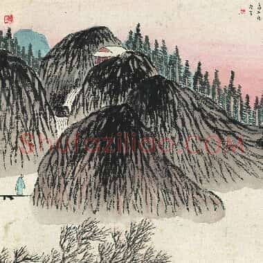 近现代齐白石国画山水作品《石泉悟画图.TIF》高清大图资源下载