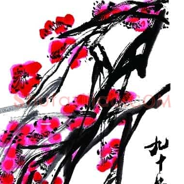 近现代齐白石国画《红梅.TIF》高清大图资源下载