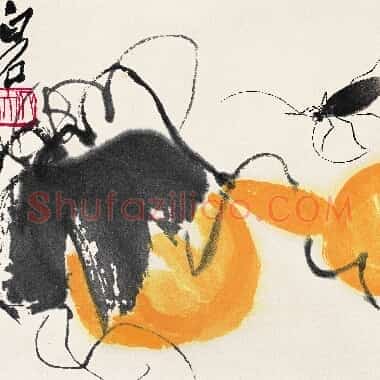 近现代齐白石国画《葫芦天牛.TIF》高清大图资源下载