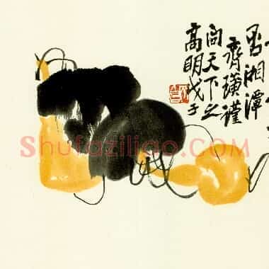 近现代齐白石国画《葫芦图-01.TIF》高清大图资源下载