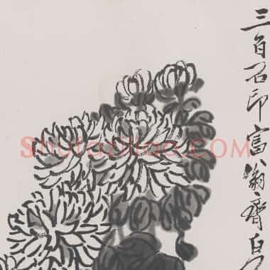 近现代齐白石国画《菊花-01.TIF》高清大图资源下载