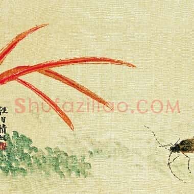 近现代齐白石国画《牛角虫.TIF》高清大图资源下载