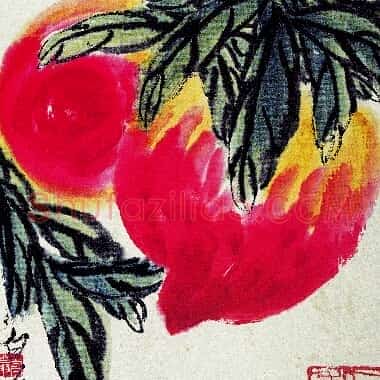 近现代齐白石国画《寿桃.TIF》高清大图资源下载