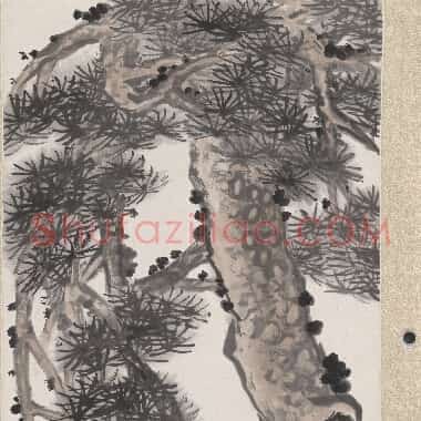 近现代齐白石国画《素花松石.TIF》高清大图资源下载